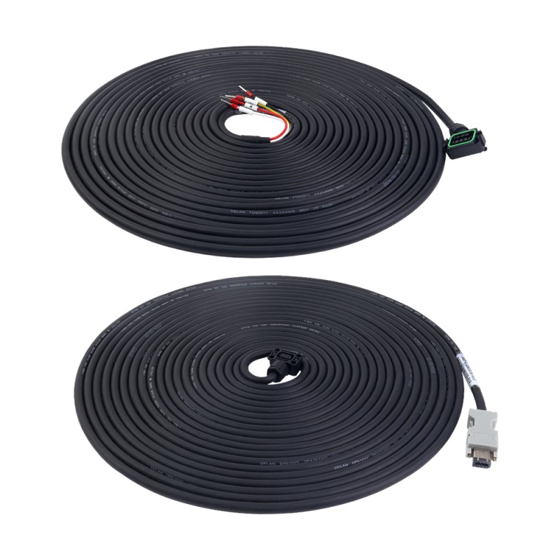 10m(393.7") Motor- en Encoderkabel met connectorenkit voor A6-serie 17-bits servomotor - A6-10M-10E | StepperOnline