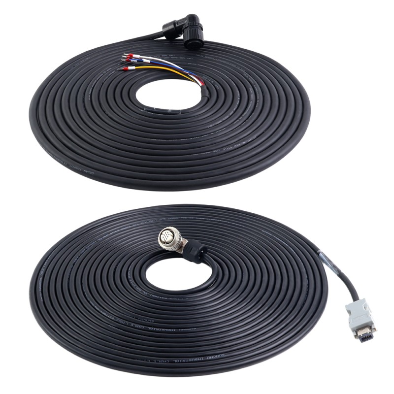 10m(393,7") motor- en encoder-kabel met connectorenset voor 17-bit servomotor serie A6 en A6H met rem - A6-10MB-10E-B | StepperOnline