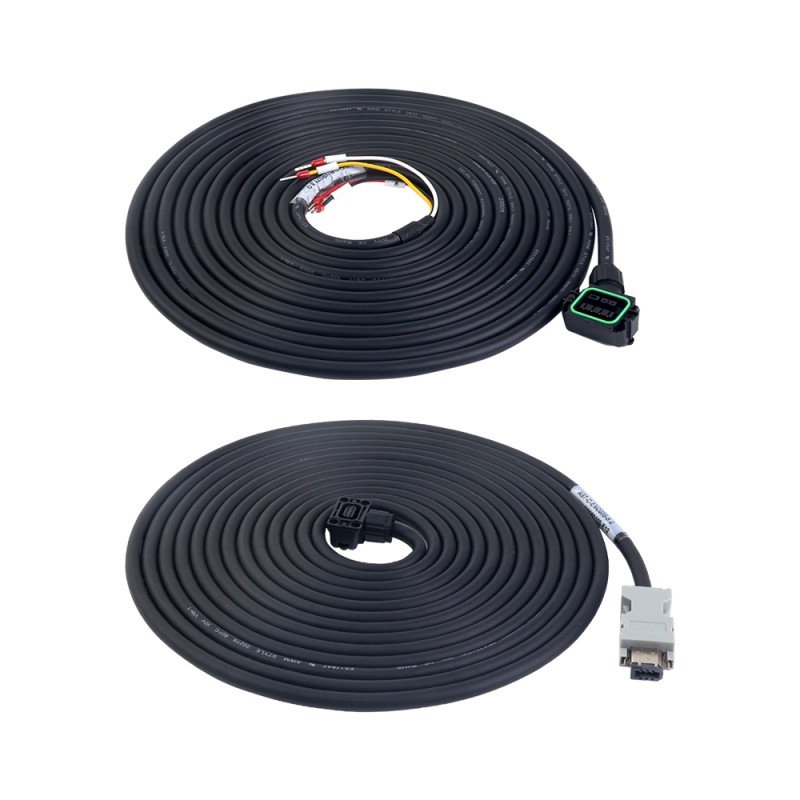 5m(196.85") Motor- en Encoderkabel met connectorenkit voor A6-serie 17-bits servomotor - A6-5M-5E | StepperOnline