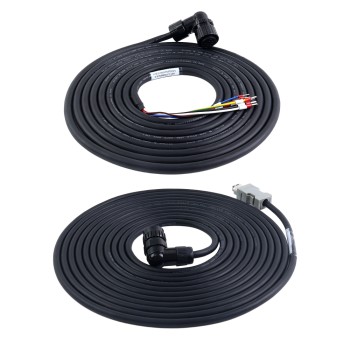 5m(196,85") motor- en encoder-kabel met connectorenset voor 17-bit servomotor serie A6 en A6H met rem