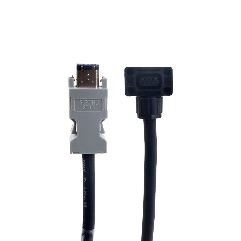 5m(196.85") Motor- en Encoderkabel met connectorenkit voor A6-serie 17-bits servomotor - A6-5M-5E | StepperOnline