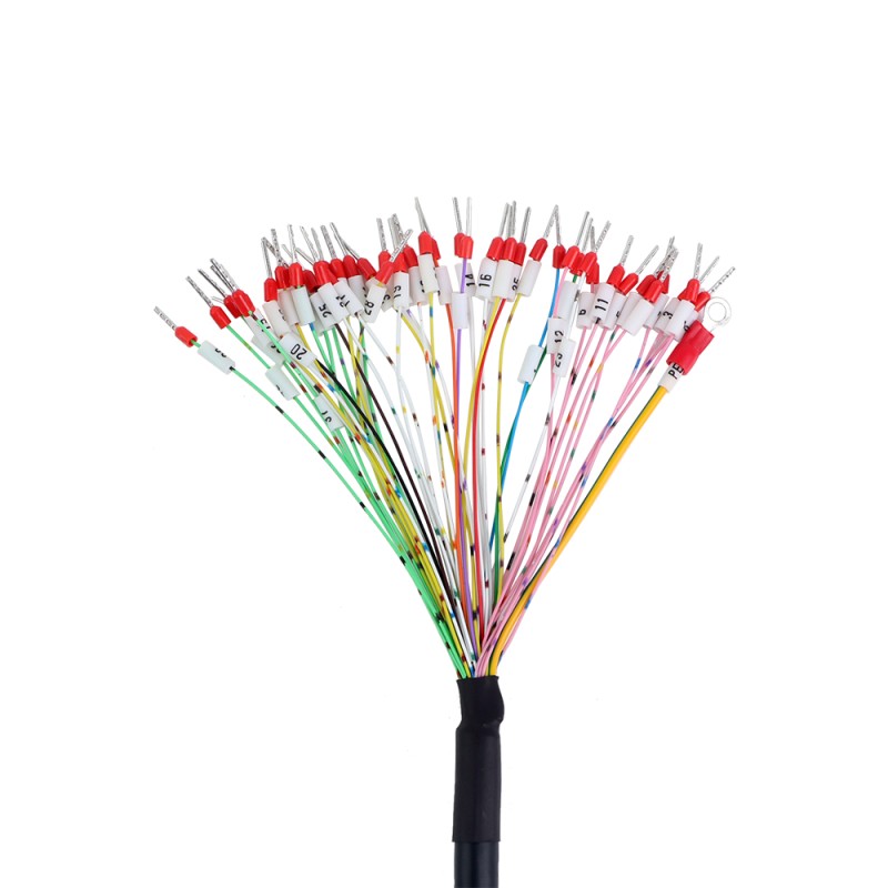 1m (39,37) DB44 mannelijke naar kale, zeer flexibele afgeschermde kabel D-SUB 44-pins connector naar enkele kabel met terminal - DB44-1M | StepperOnline