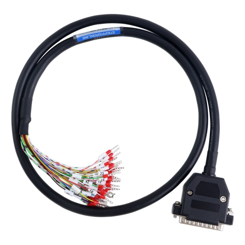 1m (39,37) DB44 mannelijke naar kale, zeer flexibele afgeschermde kabel D-SUB 44-pins connector naar enkele kabel met terminal - DB44-1M | StepperOnline