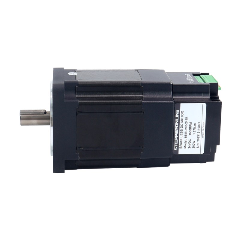 Nema 34 86x86x168mm Geïntegreerde borstelloze gelijkstroommotor 200W 24V 1500RPM 1,27Nm 8,33A w/ Driver
