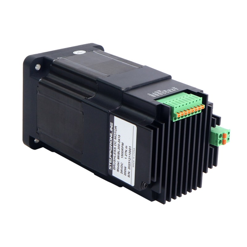 Nema 34 86x86x168mm Geïntegreerde borstelloze gelijkstroommotor 200W 24V 1500RPM 1,27Nm 8,33A w/ Driver