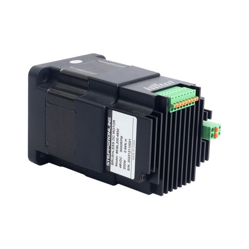 Nema 34 86x86x138mm Geïntegreerde borstelloze gelijkstroommotor 200W 48V 3000RPM 0,64Nm 4,17A w/ Driver