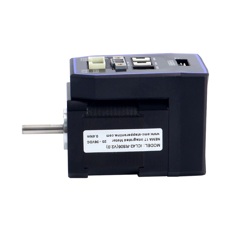 iCL serie NEMA 17 geïntegreerde RS485 Closed Loop stappenmotor 0,4 Nm (56,64oz.in) 20-36VDC met 14-bits encoder