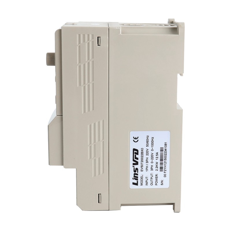 EV50 serie VFD 3HP 2.2KW 12.5A éénfase/drie fasen 220V variabele frequentieaandrijving