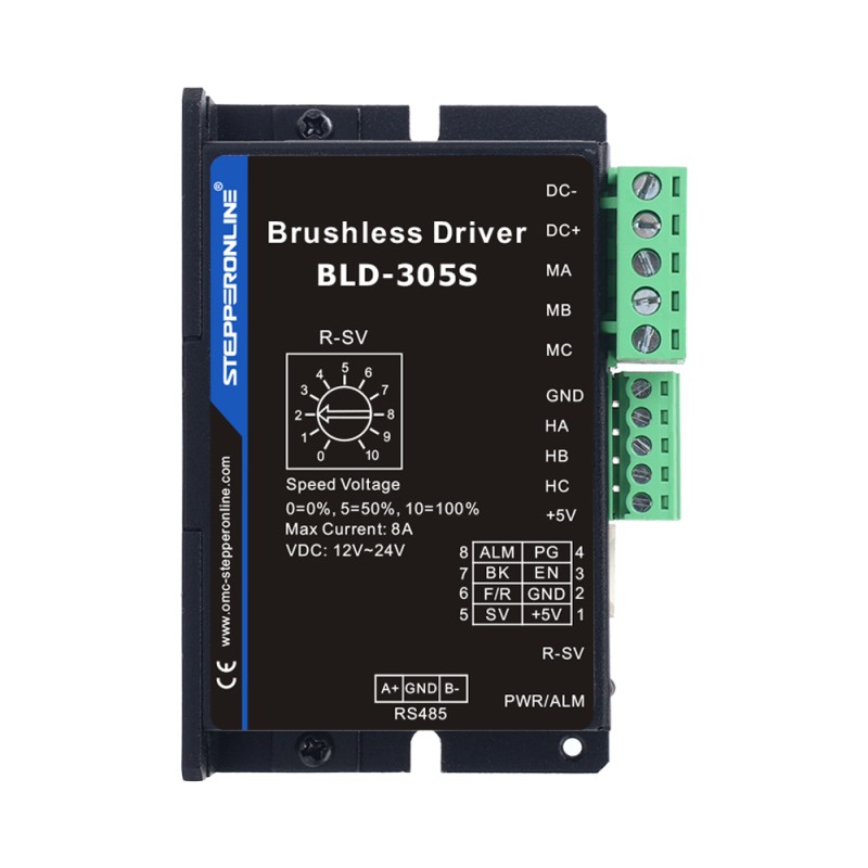Digitale borstelloze DC-motordriver 12-24VDC Max 8.0A 120W - BLD-305S | StepperOnline