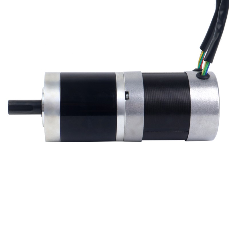 24V 101W ronde BLDC-motor met tandwieloverbrenging 20,00Nm(2832.23oz.in) 100:1 ronde planetaire versnellingsbak - 57BYA74-24-01-PG100 | StepperOnline