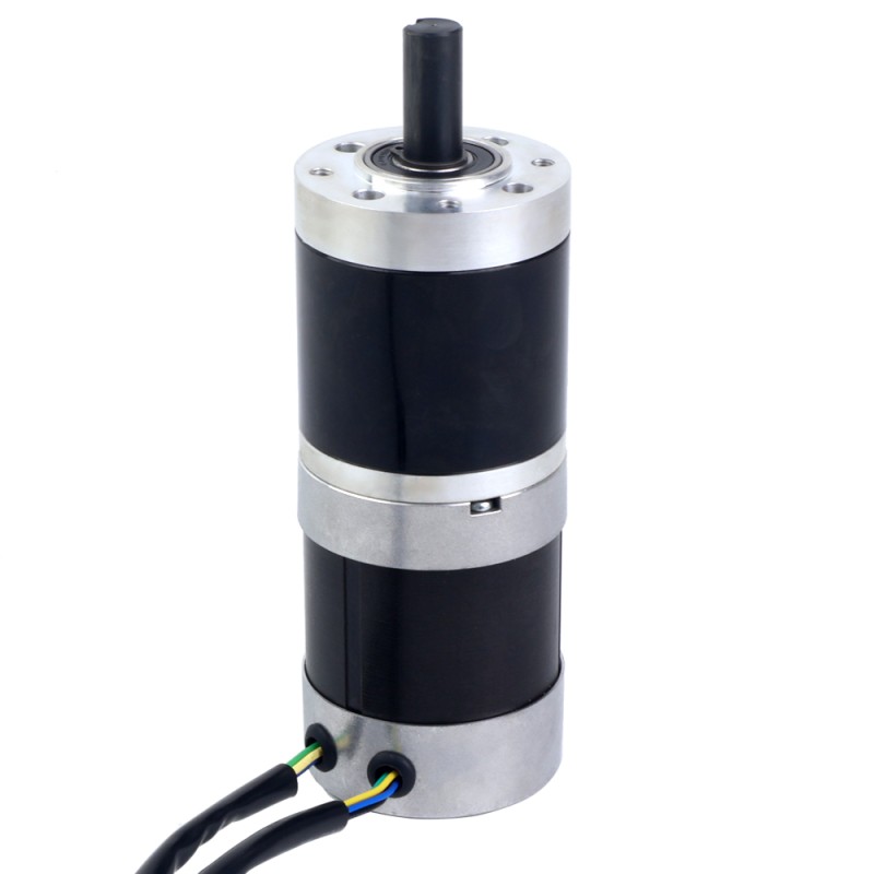 24V 101W ronde BLDC-motor met tandwieloverbrenging 20,00Nm(2832.23oz.in) 100:1 ronde planetaire versnellingsbak - 57BYA74-24-01-PG100 | StepperOnline