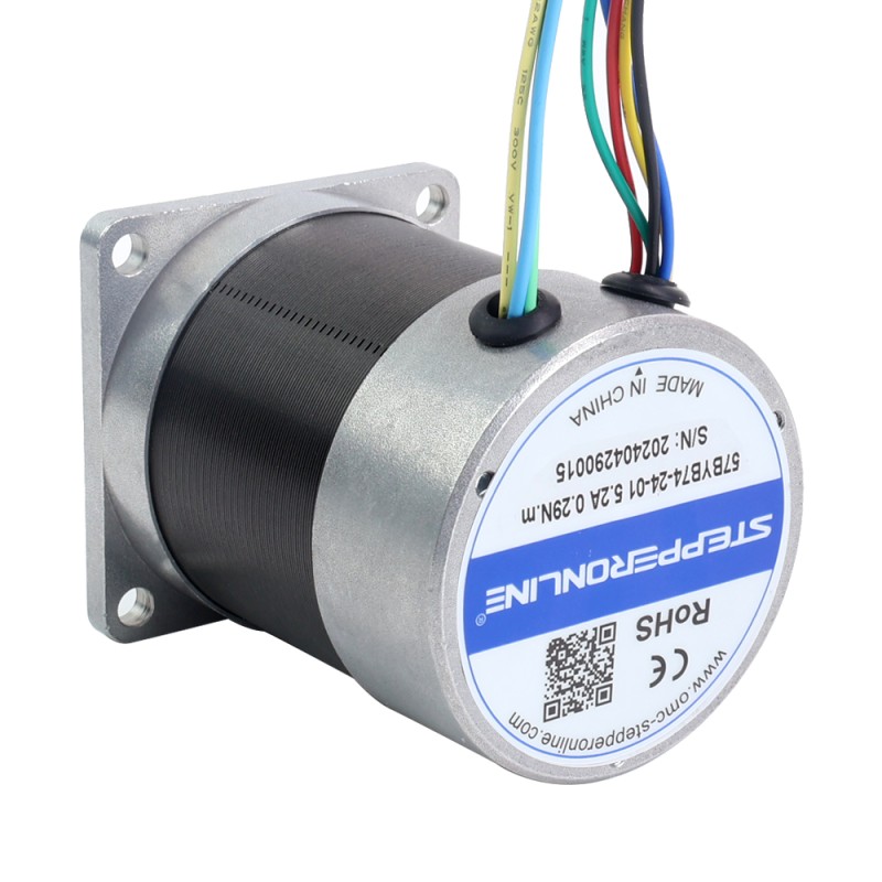 24V 3000 RPM 0,29Nm 91W 5,20A 57x57x73,5mm BLDC-motor - 57BYB74-24-01 | StepperOnline