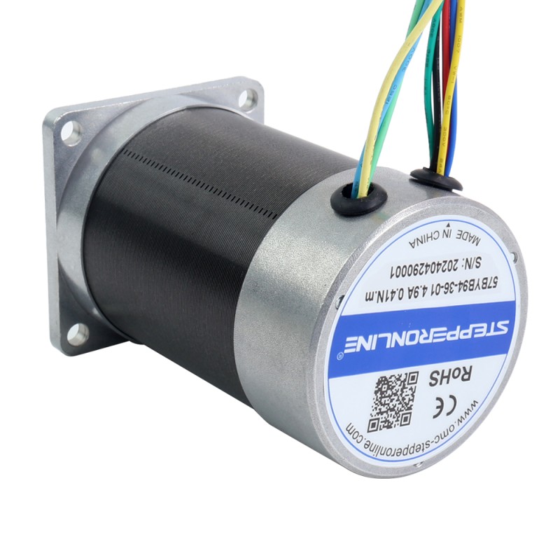 36V 3000 RPM 0,41Nm 129W 4,90A 57x57x93,5mm BLDC-motor - 57BYB94-36-01 | StepperOnline