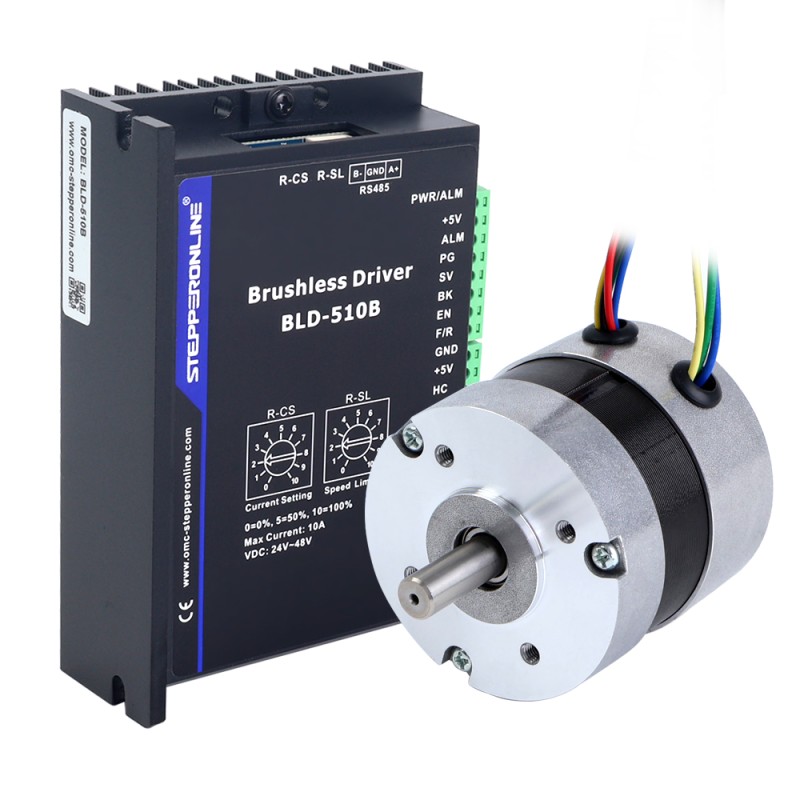 BLDC-motor en driverset 67W 24V 4000RPM 0,16Nm(22,66oz.in) - K-510B24-67W | StepperOnline