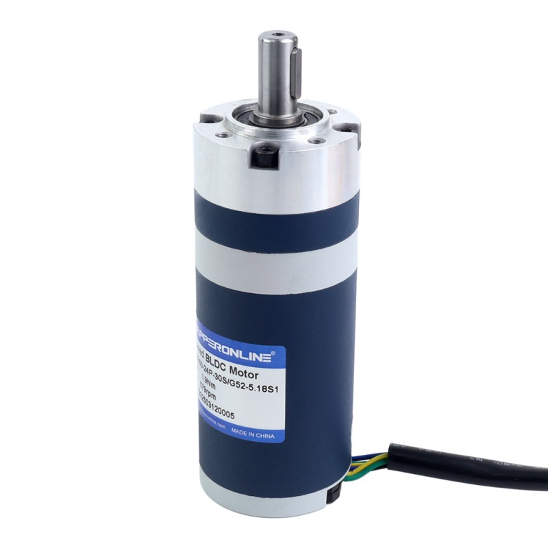 24V 60W 579RPM Tandwielborsteloze DC-motor 0,90Nm(127,45oz.in) 5,18:1 Planetair reductiemechanisme - M52B60-24P-30S/G52-5.18S1 | StepperOnline