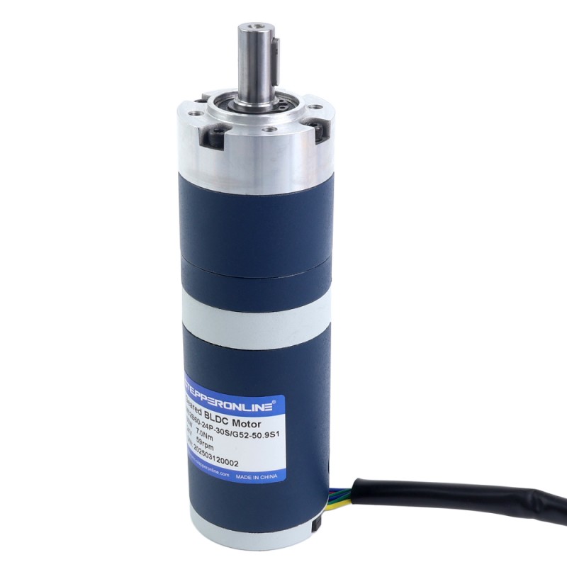 24V 60W 58,9RPM Tandwielborsteloze DC-motor 7,00Nm(991,28oz.in) 50,9:1 Planetair reductiemechanisme - M52B60-24P-30S/G52-50.9S1 | StepperOnline