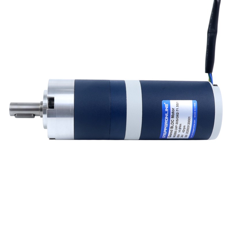 24V 90W 41,9RPM Tandwielborsteloze DC-motor 14,90Nm(2110,01oz.in) 71,5:1 Planetair reductiemechanisme - M62B90-24P-30S/G62-71.5S1 | StepperOnline