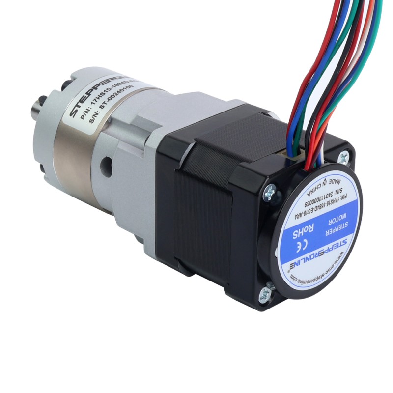 Nema 17 stappenmotor met hoge precisie versnellingsbak overbrengingsverhouding 10:1 en magnetische encoder 1000PPR(4000CPR) - 17HS15-1684D-EG10-AR4 | StepperOnline