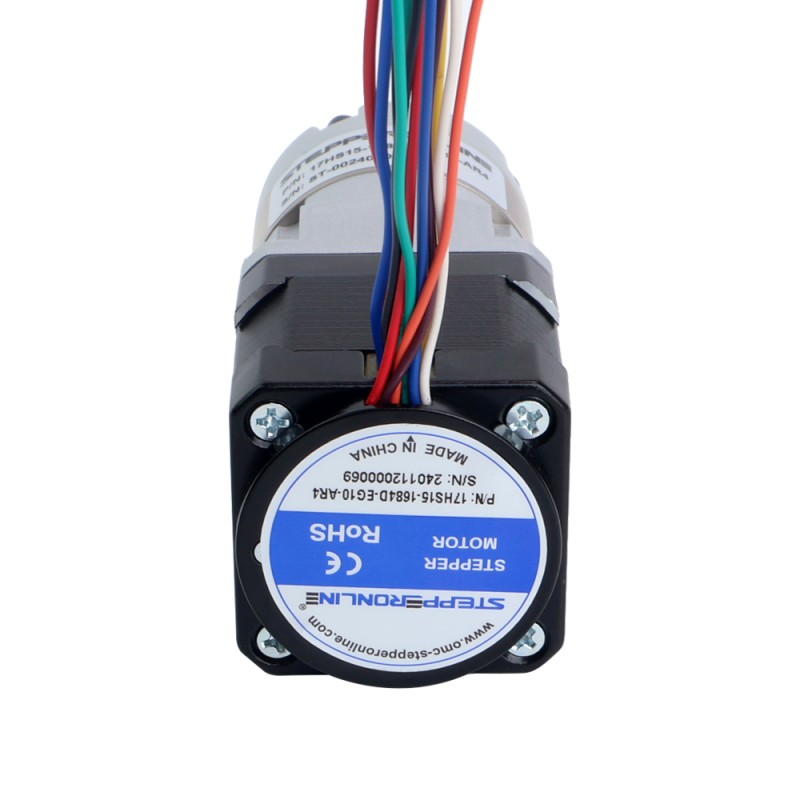 Nema 17 stappenmotor met hoge precisie versnellingsbak overbrengingsverhouding 10:1 en magnetische encoder 1000PPR(4000CPR) - 17HS15-1684D-EG10-AR4 | StepperOnline
