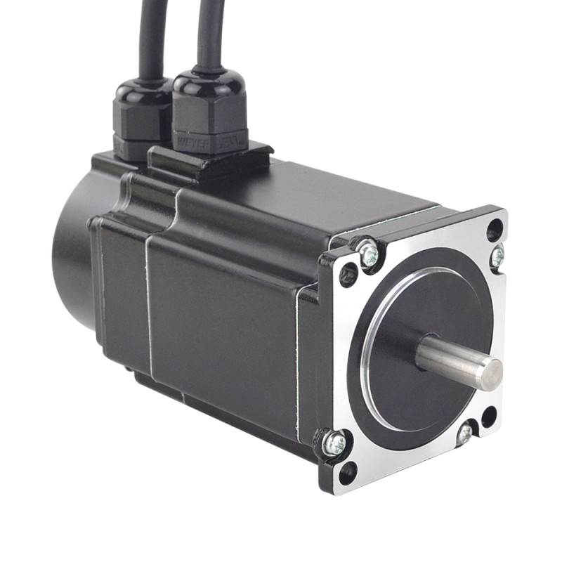 P-serie IP65 Waterdichte Nema 23 Gesloten Lus Stappenmotor 2 Nm (283.28oz.in) met Encoder 1000PPR (4000CPR)
