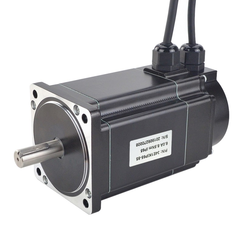 P-serie IP65 Waterdichte Nema 34 Gesloten Lus Stappenmotor 8.5Nm (1203.94oz.in) met Encoder 1000PPR (4000CPR)