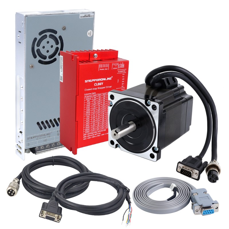YS-serie 1-as 4,30Nm(608,93oz.in) Nema 34 Closed Loop Stappenmotor Kit V2.0 met Voeding - 1-CLYS48-V20 | StepperOnline