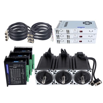 TS-serie 3-assige 12.0Nm (1699.34oz.in) Nema 34 Closed Loop Stappenmotor Kit met voeding