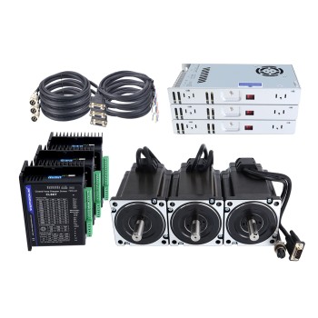 TS-serie 3-assige 9.0Nm (1274.5oz.in) Nema 34 Closed Loop Stappenmotor Kit met voeding