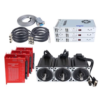 YS-serie 3-assige 9,00Nm(1274,5oz.in) Nema 34 Closed Loop Stappenmotor Kit V2.0 met Voeding