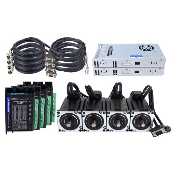 TS-serie 4-assige 4.0Nm (566.56oz.in) Nema 24 Closed Loop Stappenmotor Kit met voeding