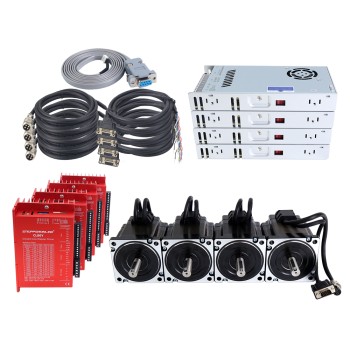 YS-serie 4-assige 4,30Nm(608,93oz.in) Nema 34 Closed Loop Stappenmotor Kit V2.0 met Voeding