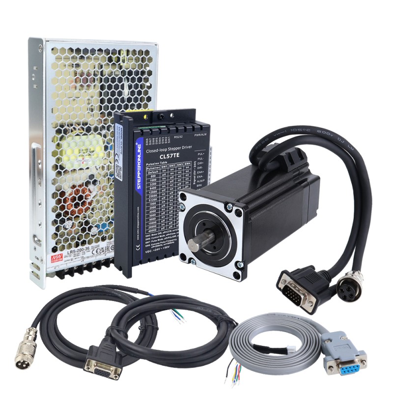TES Serie 1-assig 4,0Nm(566,56oz.in) Nema 24 Closed Loop Stepper Kit & Driver CL57TE met voeding - 1-CLTES40 | StepperOnline