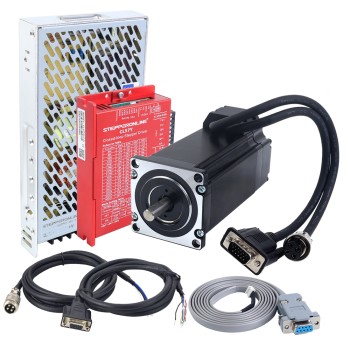 YS Series 1-As Gesloten Lopen Stappenmotor CNC Kit V2.0 3,00Nm(424,83oz.in) Nema 23 Motor met 2,0m Kabels & Voeding