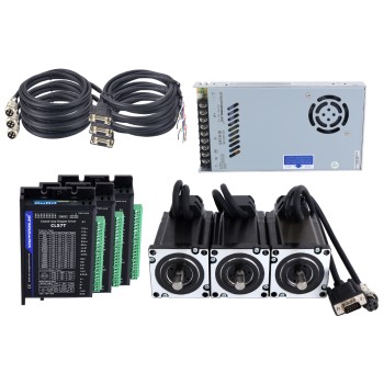 TS-serie 3-assige 3.0Nm (424.83oz.in) Nema 24 Closed Loop Stappenmotor Kit met voeding