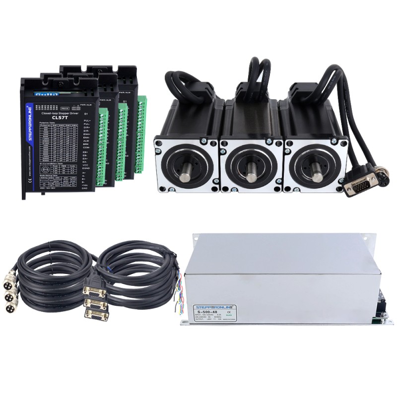 TS Series 3 assen 4.0Nm (566.56oz.in) Nema 24 Closed Loop Stepper Kit met voeding