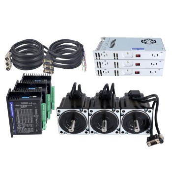 TS-serie 3-assige 4,30Nm(608,93oz.in) Nema 34 Closed Loop Stappenmotor Kit met voeding