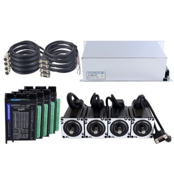 TS-serie 4-assige 3.0Nm (424.83oz.in) Nema 24 Closed Loop Stappenmotor Kit met voeding