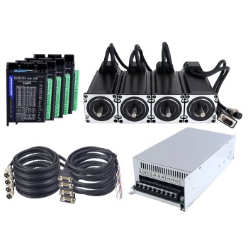 TS-serie 4-assige 3.0Nm (424.83oz.in) Nema 23 Closed Loop Stappenmotor Kit met voeding