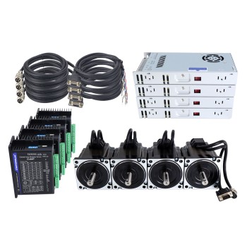 TS-serie 4 As 4,30Nm(608,93oz.in) Nema 34 Closed Loop Stappenmotor Kit met Voeding