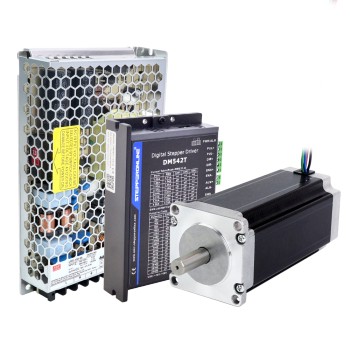 1-assige stappenmotor CNC-set 3,0 Nm(425oz.in) Nema 23 stappenmotor, driver en voeding