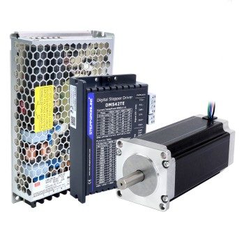 TES Serie 1-as stappenmotor-CNC-kit 3,0Nm(424,83oz.in) Nema 23 stappenmotor & driver DM542TE & Voeding
