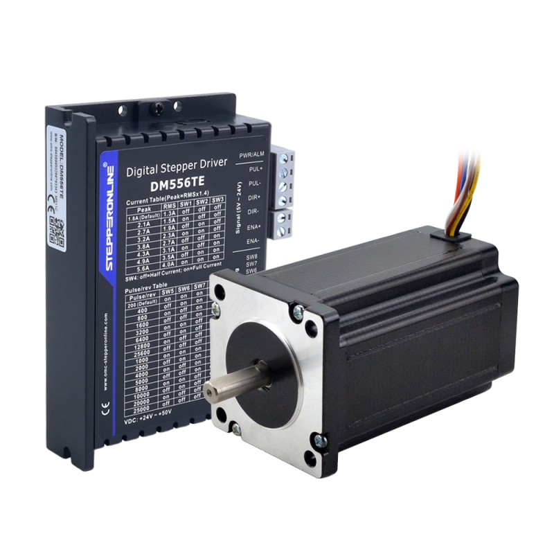 TES Series 1-assige CNC-stappenmotorkit 3,4Nm(481,48oz.in) Nema 24 stappenmotor & Driver DM556TE - 1-DM556TE-24HS39 | StepperOnline