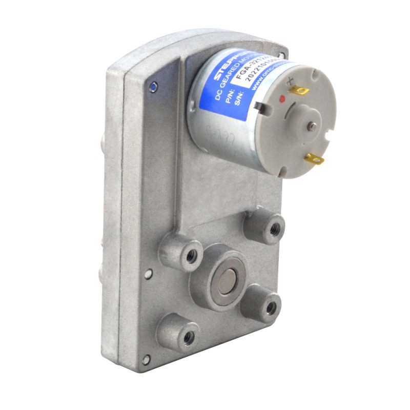 Geborstelde 12V DC motor 60Kg.cm/3RPM met 1166:1 Rechthoekige tandwielkast