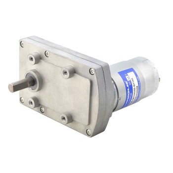 Geborstelde 12V DC motor 60Kg.cm/3.5RPM met 1166:1 Rechthoekige tandwielkast