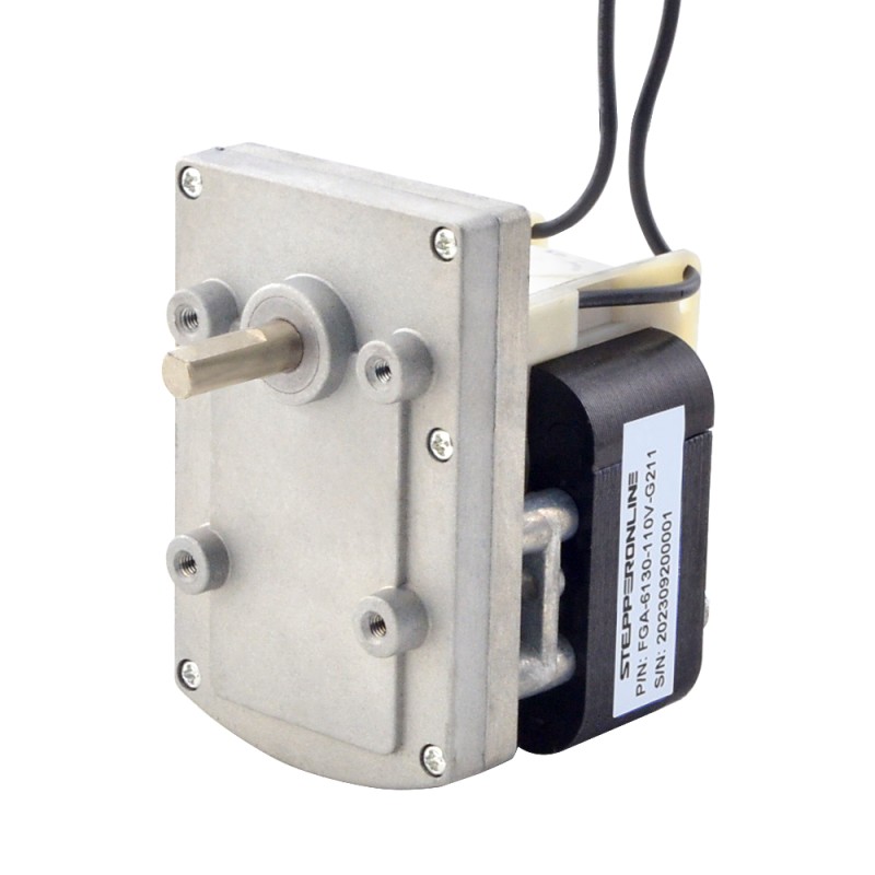 Geborstelde 110V AC motorreductor 40Kg.cm/15RPM met 211:1 Rechthoekige tandwielkast