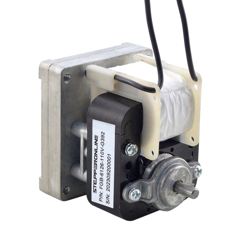 Geborstelde 110V AC motorreductor 50Kg.cm/7.8RPM met 392:1 Rechthoekige tandwielkast