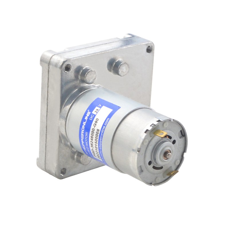 Geborstelde 24V DC motor 20Kg.cm/55RPM met 90:1 Rechthoekige tandwielkast