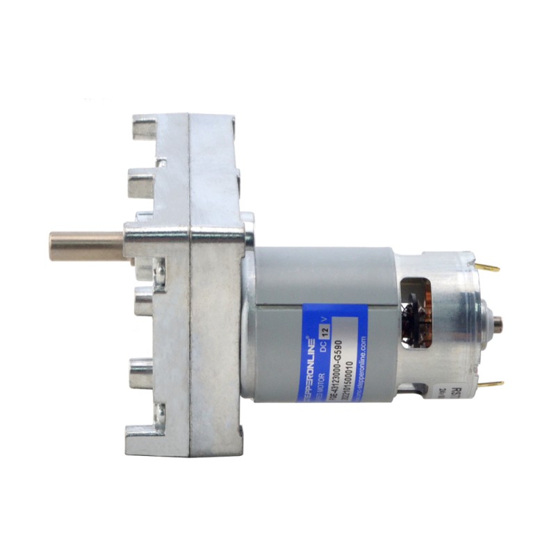 Geborstelde 12V DC motor 100Kg.cm/4RPM met 590:1 Rechthoekige tandwielkast