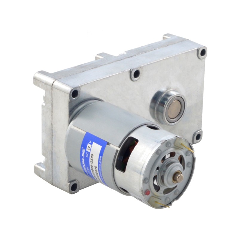Geborstelde 12V DC motor 100Kg.cm/4RPM met 590:1 Rechthoekige tandwielkast