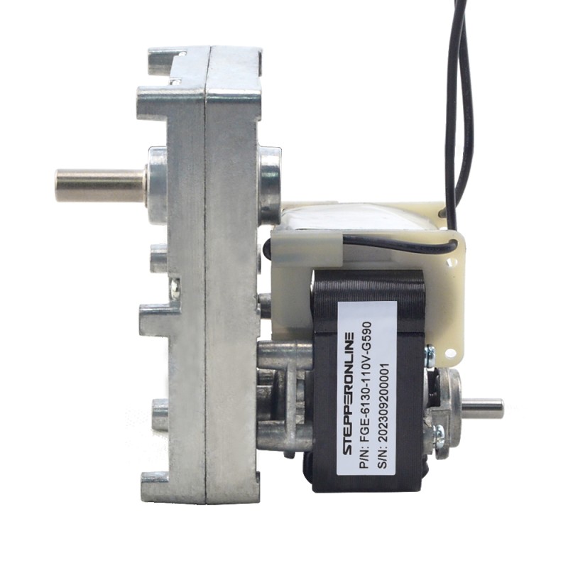 Geborstelde 110V AC motorreductor 100Kg.cm/5.5RPM met 590:1 Rechthoekige tandwielkast